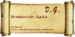 Draskovich Gyula névjegykártya