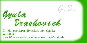 gyula draskovich business card